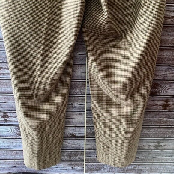 LL Bean Women's Classic Fit Pants Size 20 Regular Tab‎ Brown Houndstooth Pockets - Picture 6 of 8
